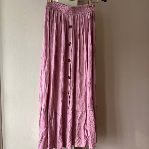 Pink Flowy Maxi Midi Skirt - Picture 3 of 7